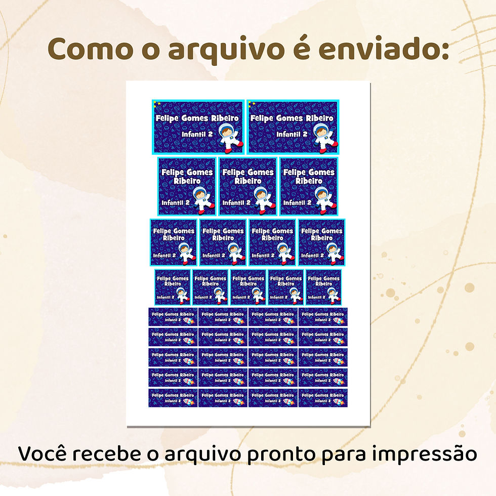 Miniatura: Etiquetas Escolares Astronauta - Arte Digital