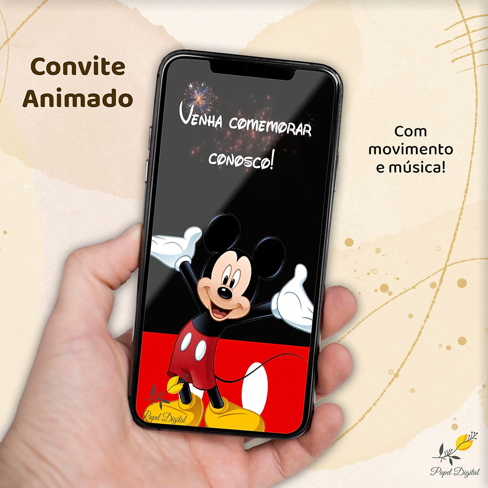 Convite Animado Mickey Vertical