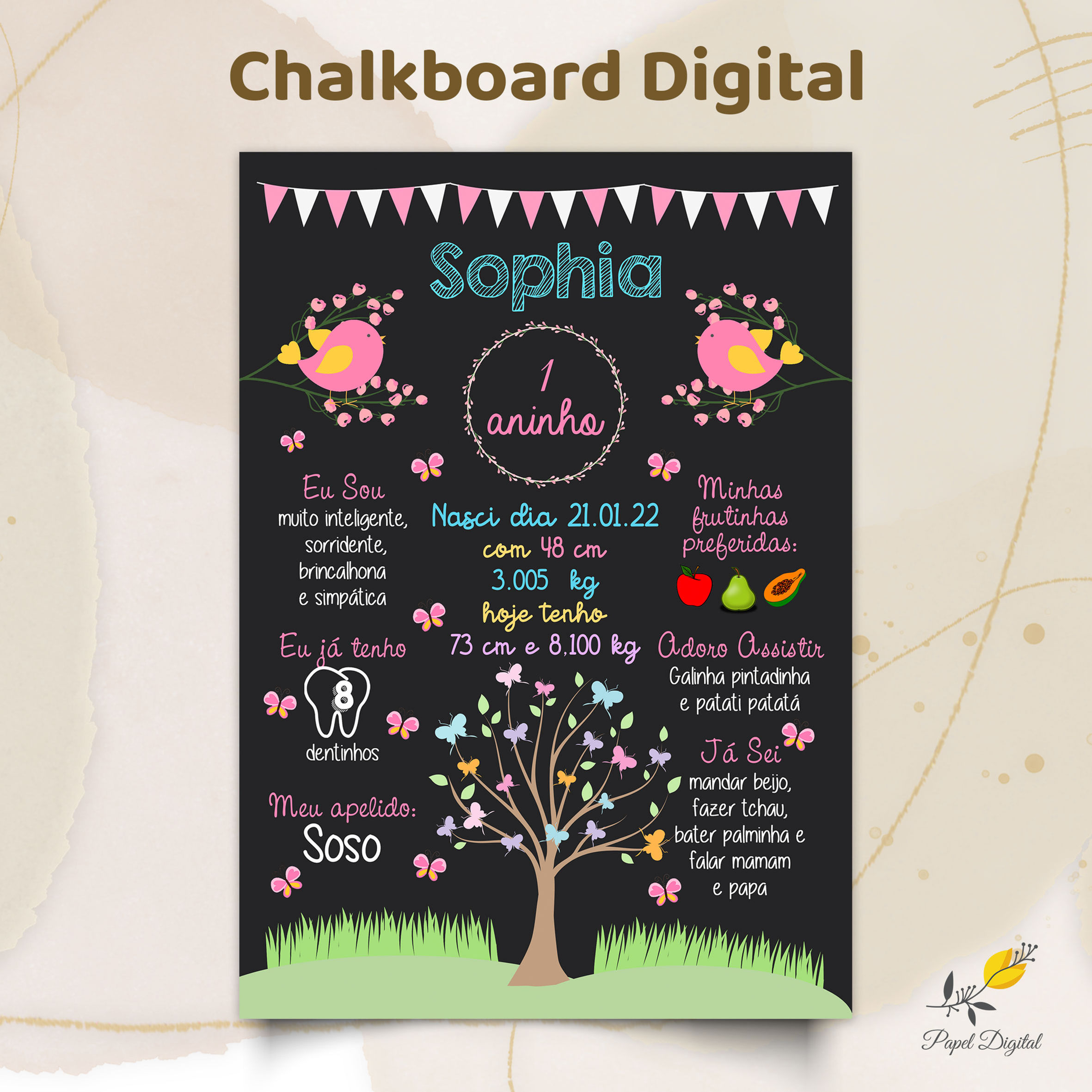 Chalkboard Digital Jardim Modelo3