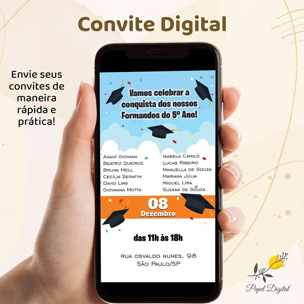 Convite Digital Formatura Modelo 2