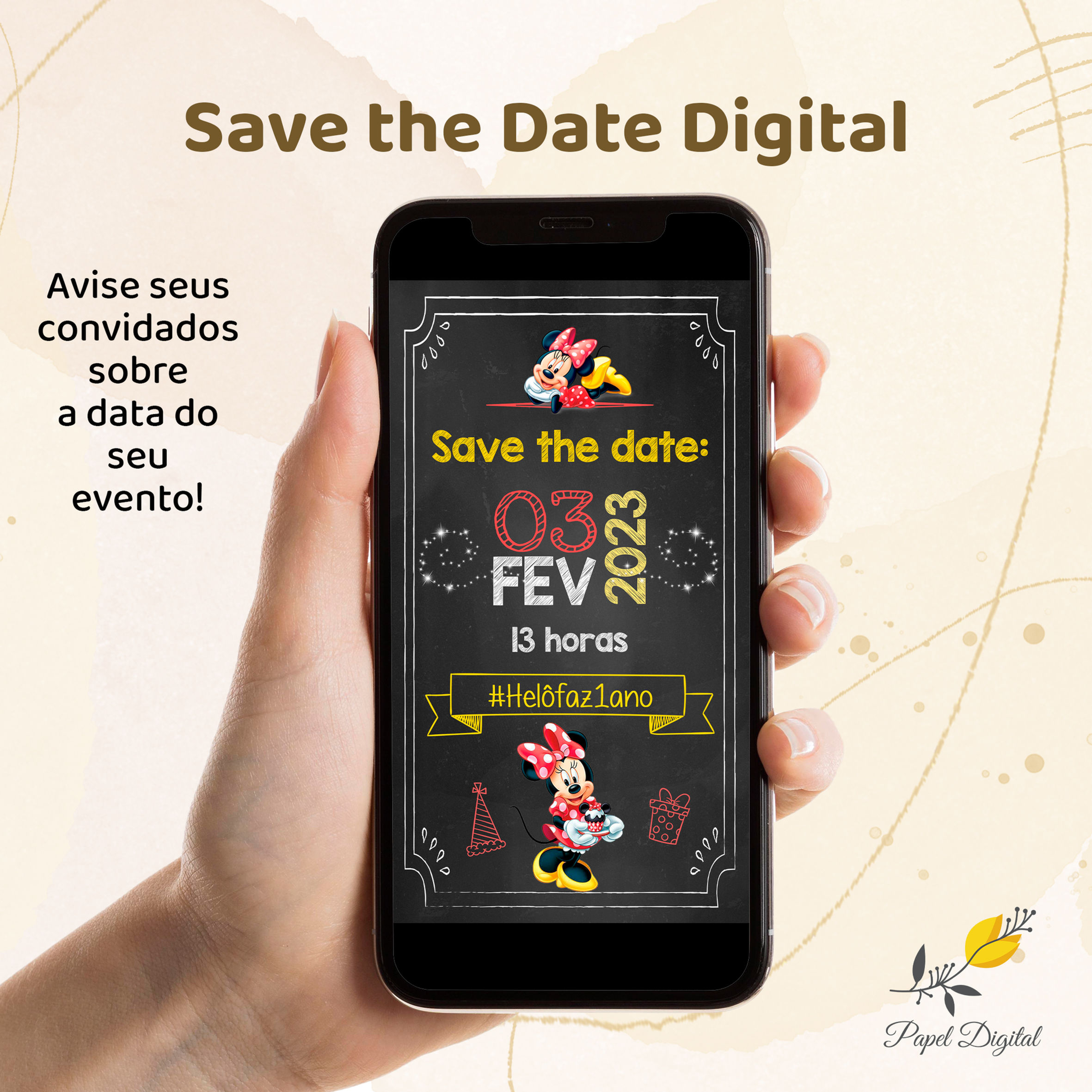 Save the Date Minnie Modelo 1