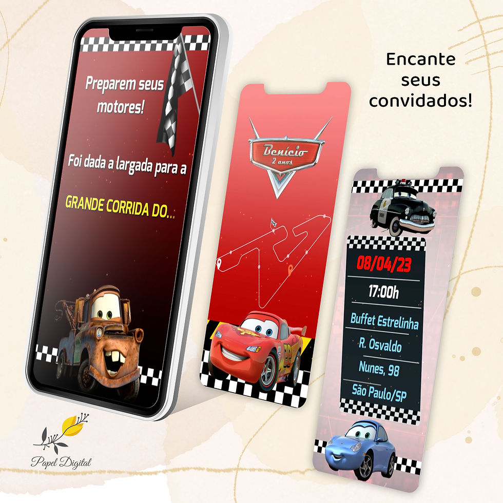 Miniatura: Convite Animado (Vídeo) Carros Modelo 2