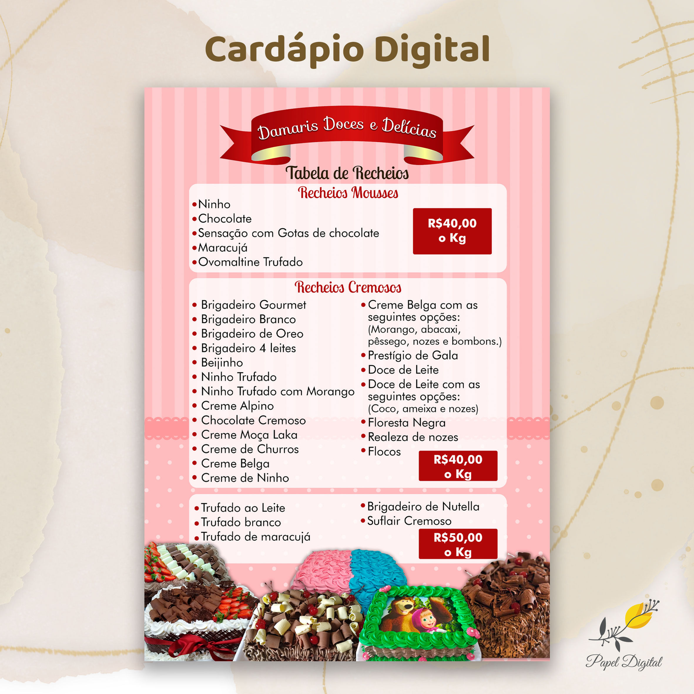 Cardápio Digital Modelo 15