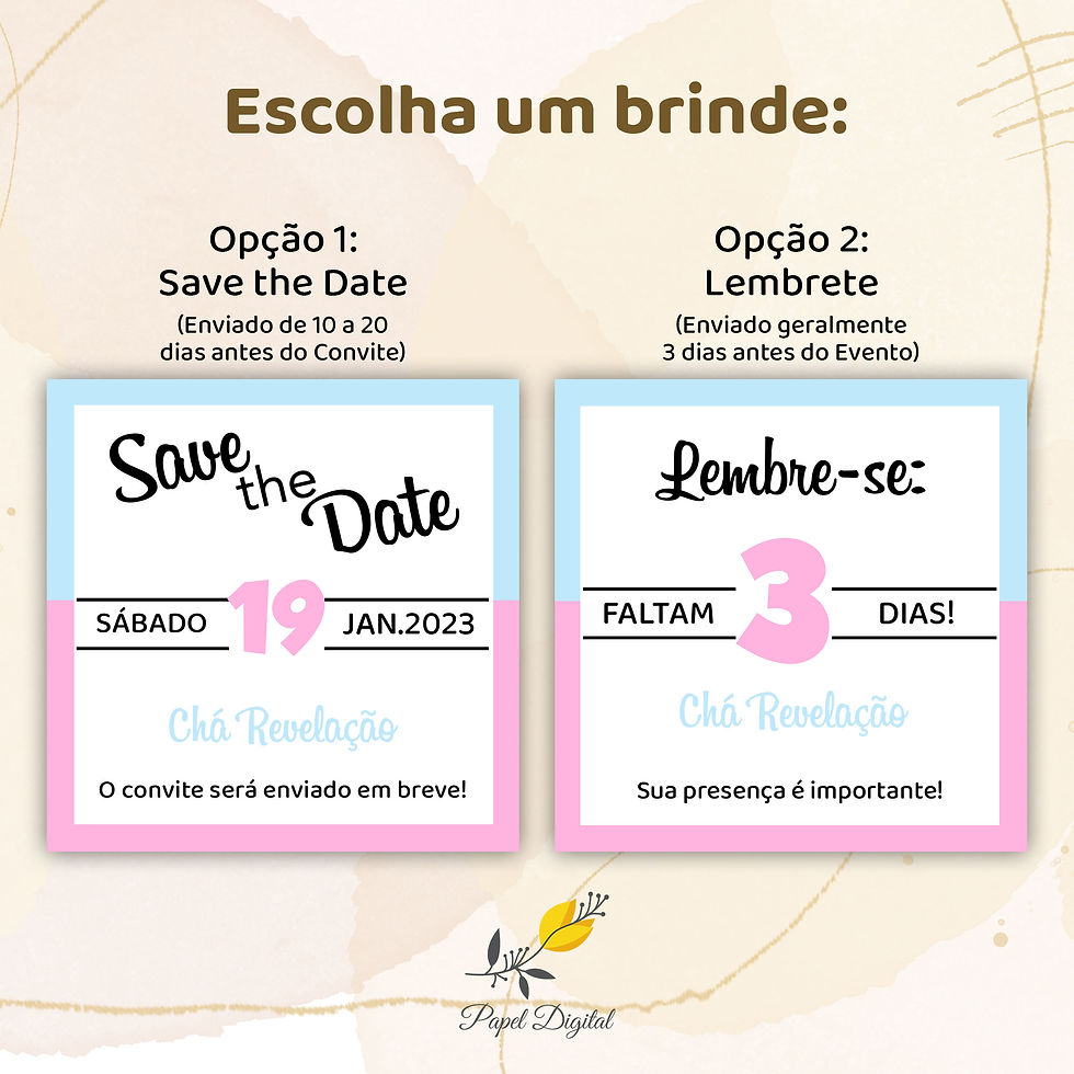 Miniatura: Convite Digital Chá de Revelação Modelo 7