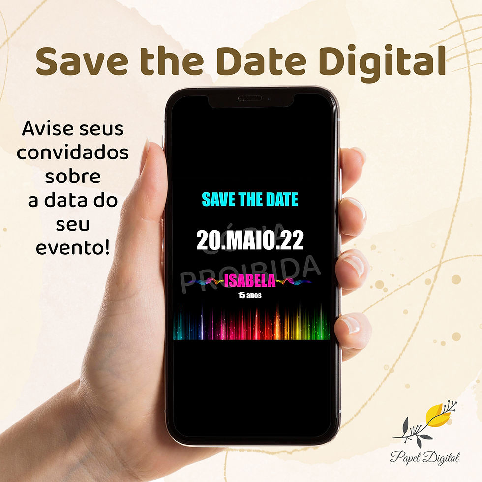 Miniatura: Convite + Save the Date Neon