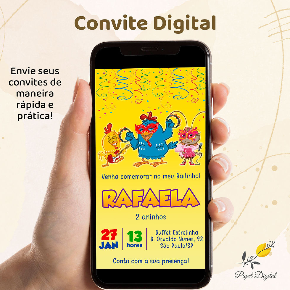 Convite Digital Galinha Pintadinha Modelo 7