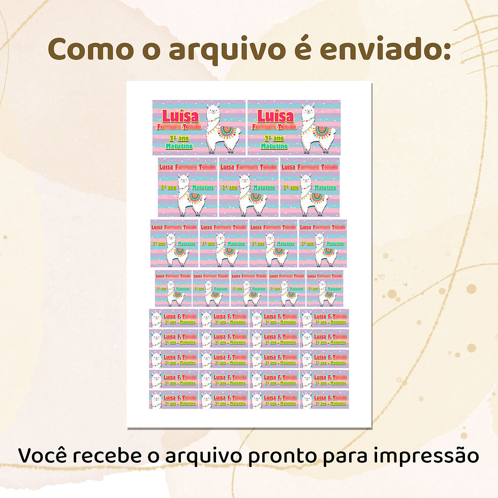 Miniatura: Etiquetas Escolares Lhama - Arte Digital