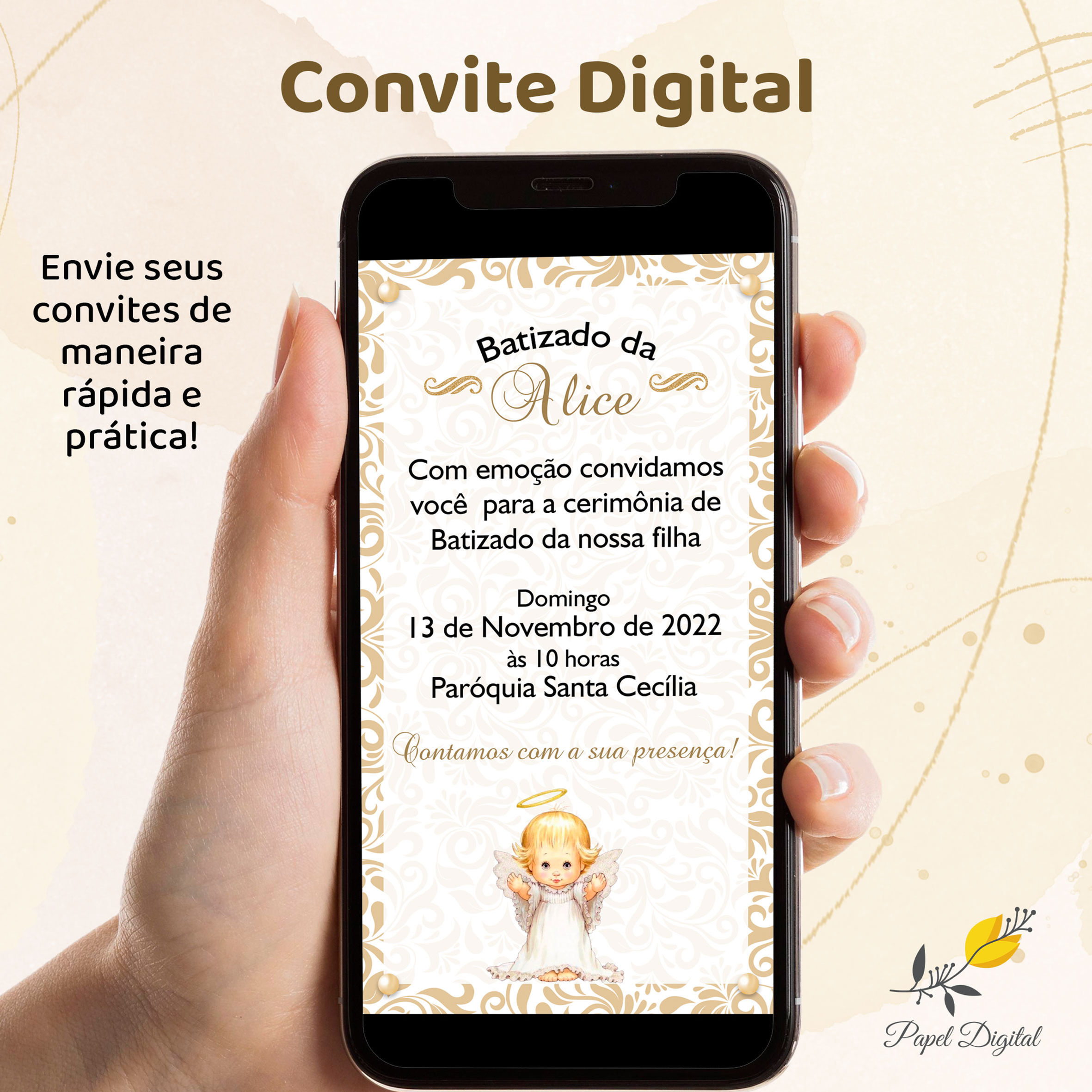 Convite Digital Batizado Modelo 2