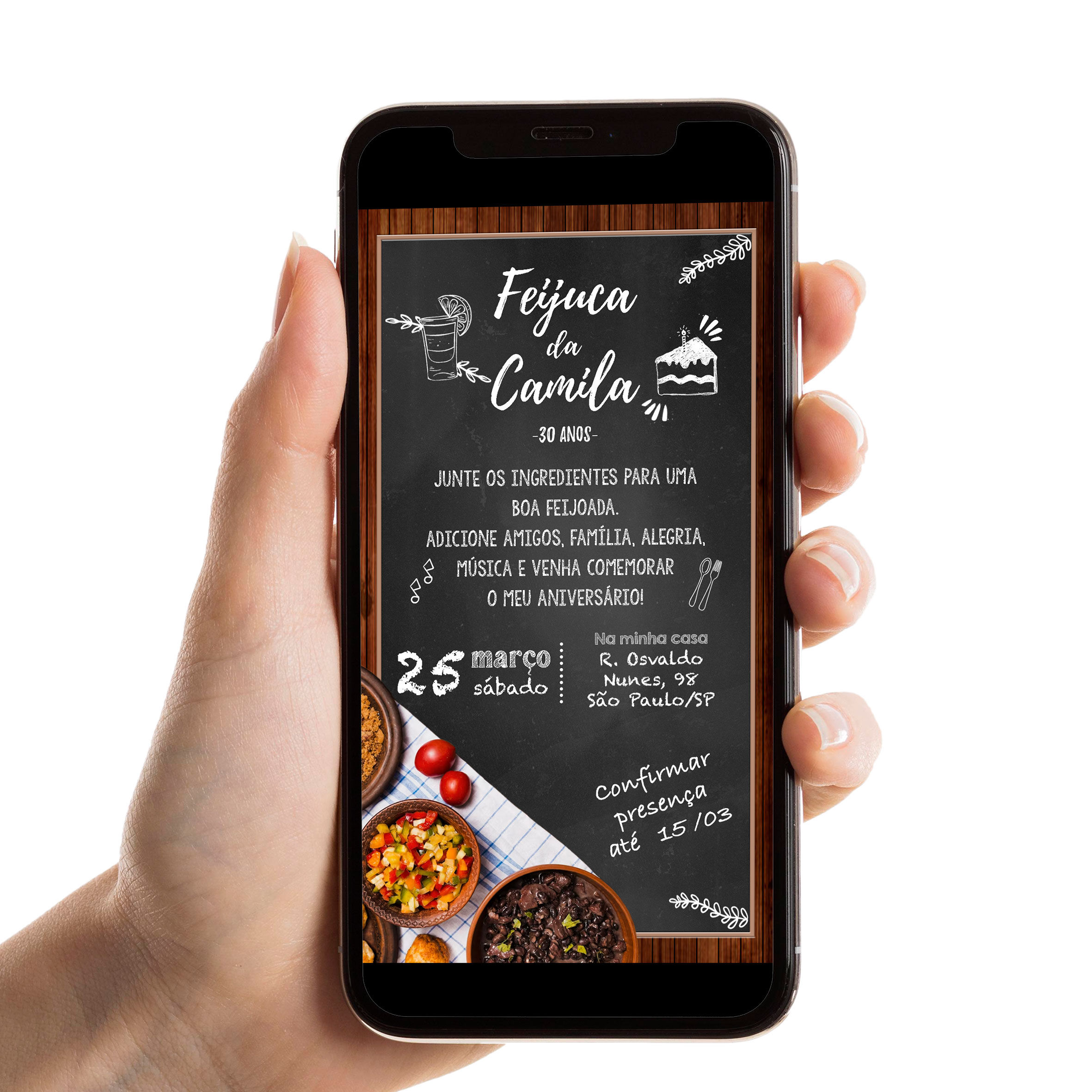 Convite Digital Aniversário Adulto Modelo42