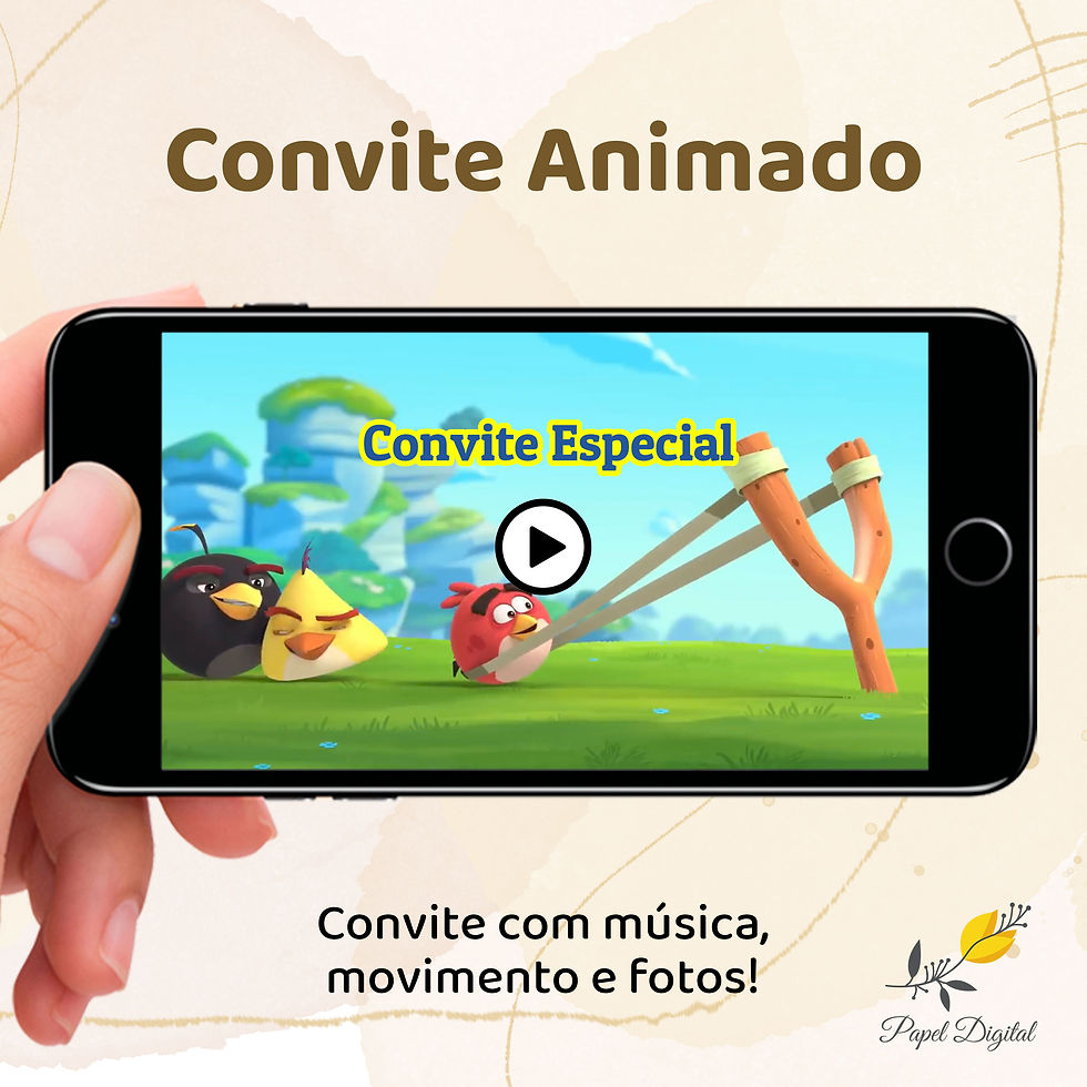 Convite Animado Angry Birds