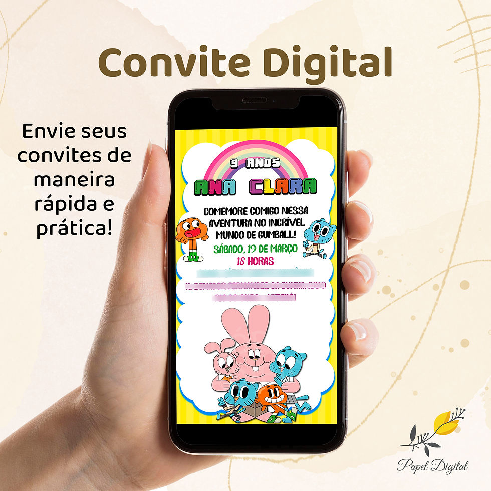Miniatura: Convite + Save the Date Gumball