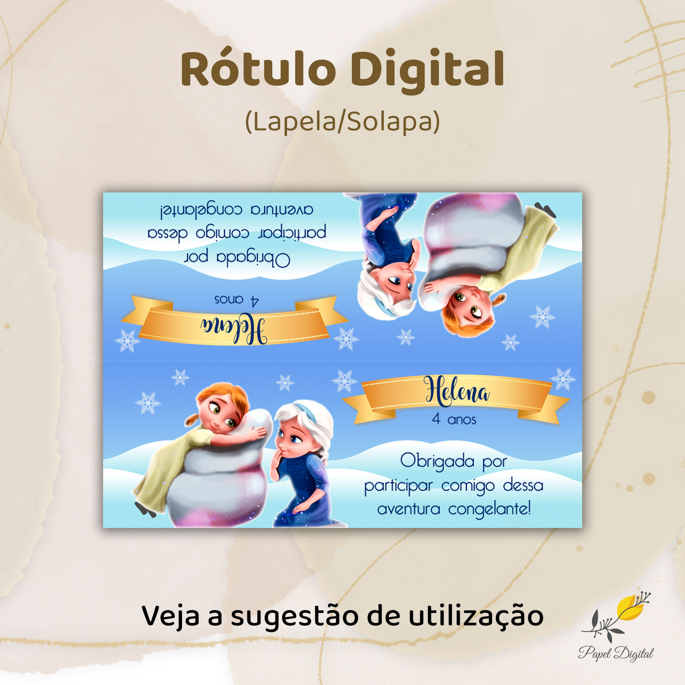 Rótulo Digital Solapa/Lapela Frozen