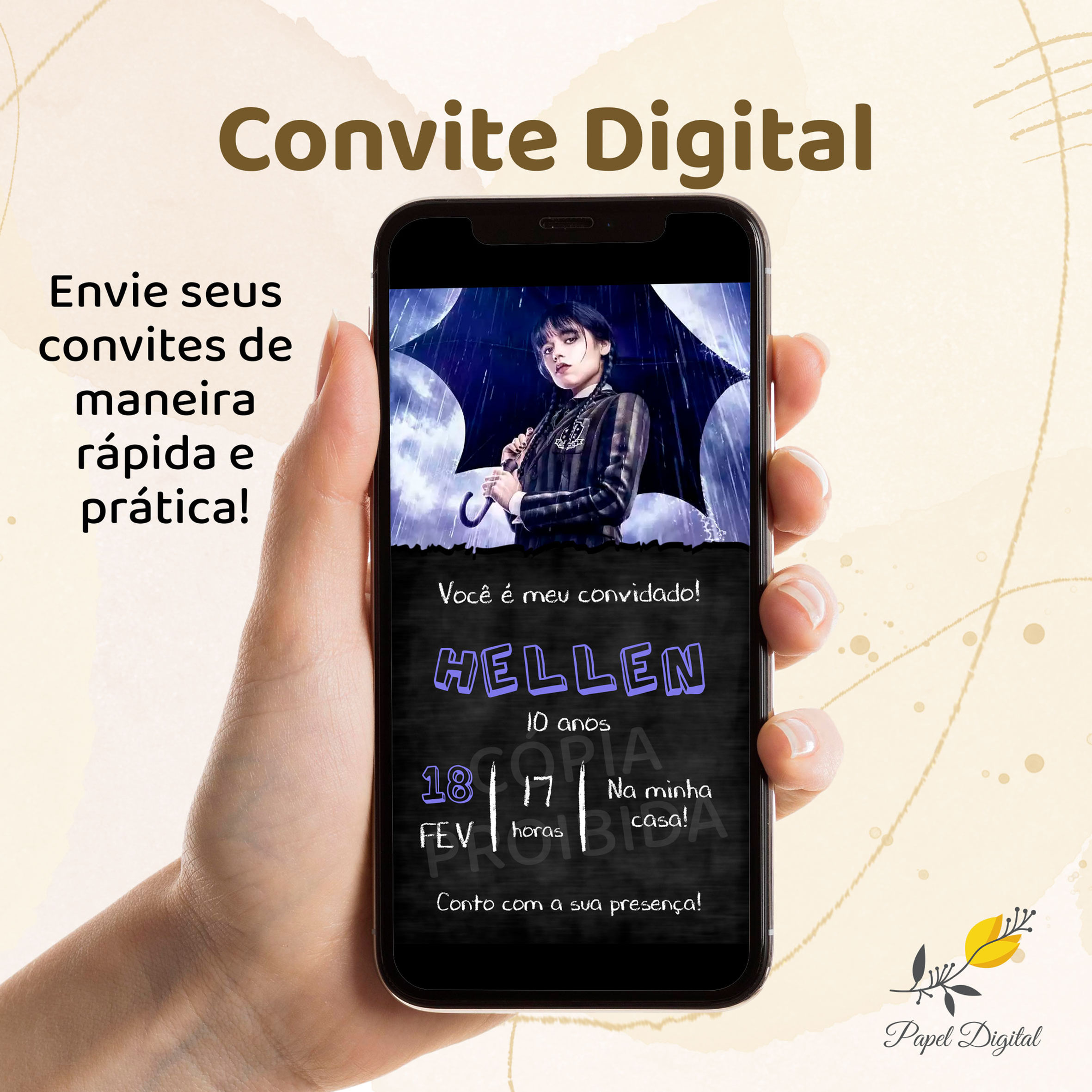 Convite Digital Wandinha