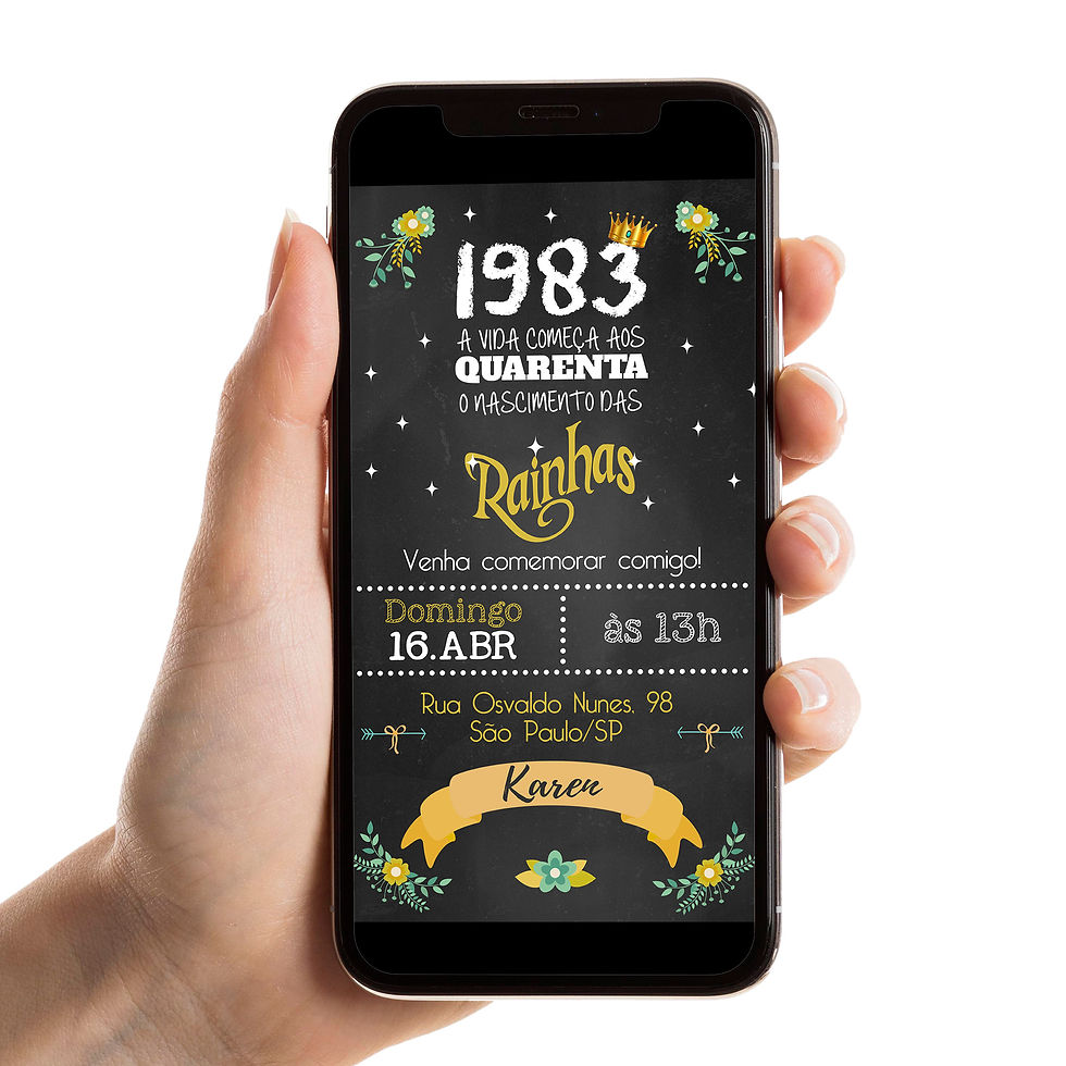 Convite Digital Aniversário Adulto Modelo12