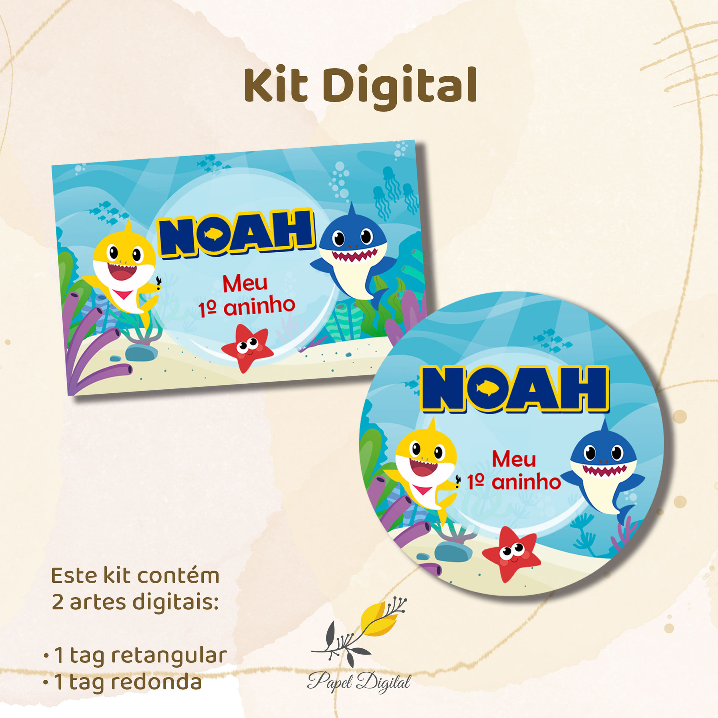 Kit Digital Baby Shark Modelo1