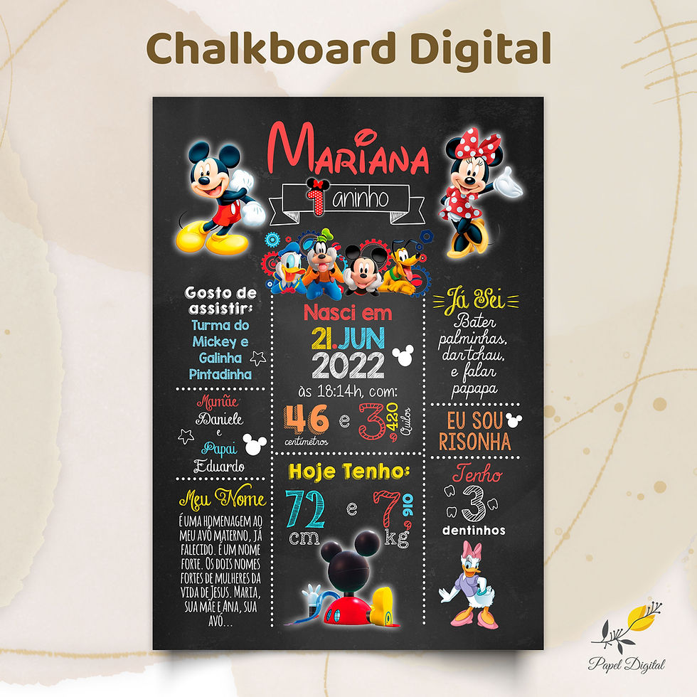 Chalkboard Digital Mickey Modelo 5