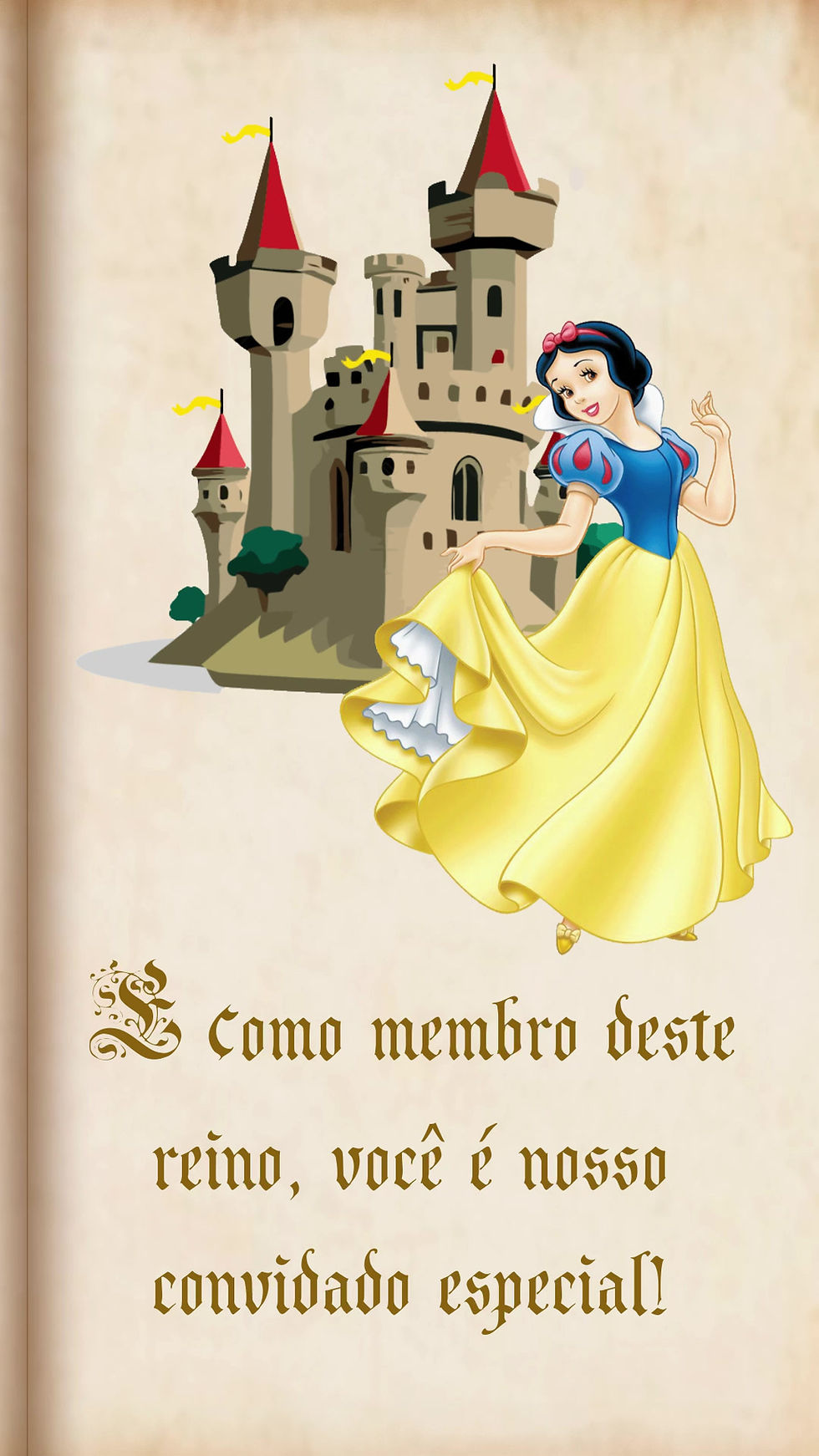 Miniatura: Convite Animado Branca de Neve Modelo 2