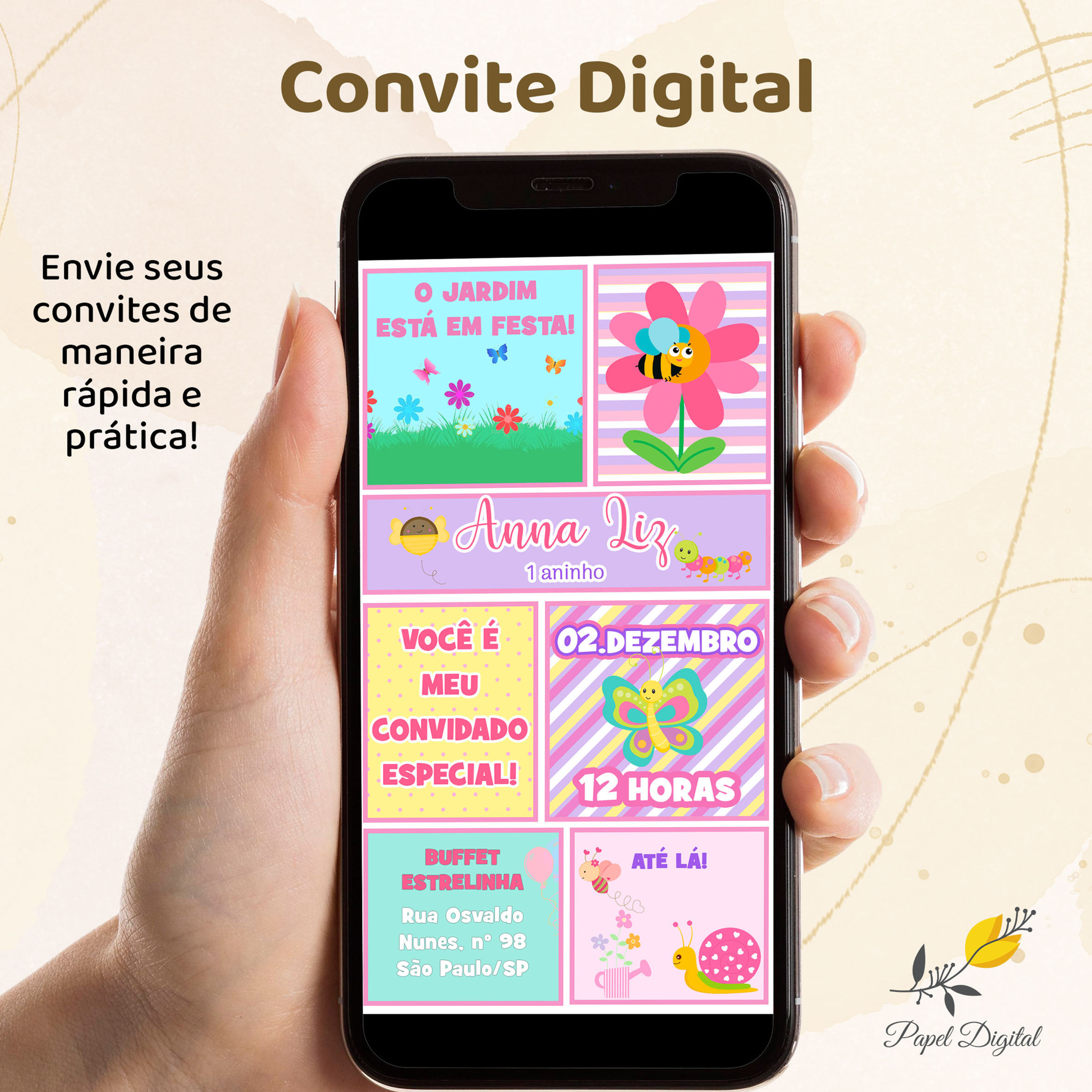 Convite Digital Jardim Modelo 2