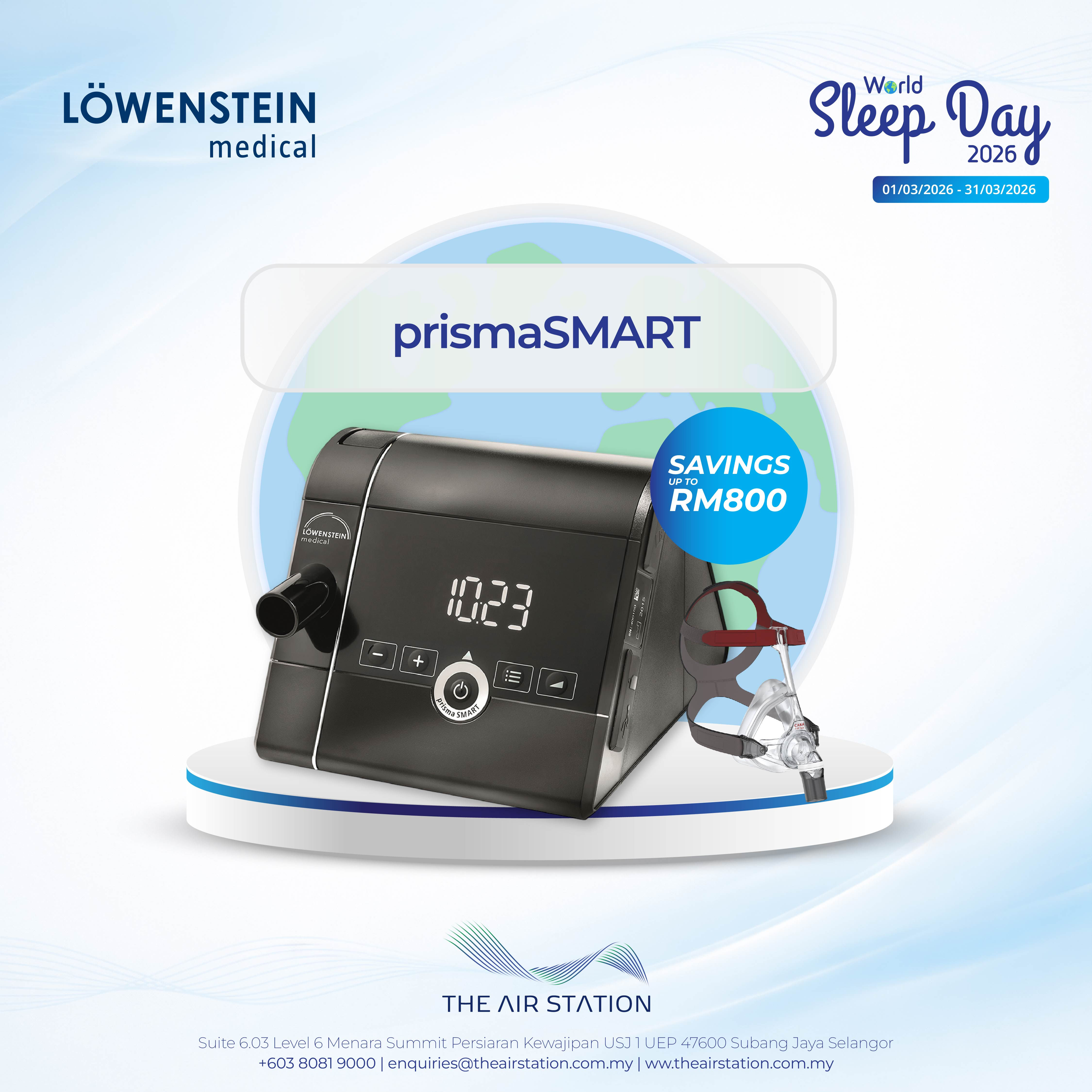 Löwenstein Medical prismaSMART w/ CARA Mask Bundle