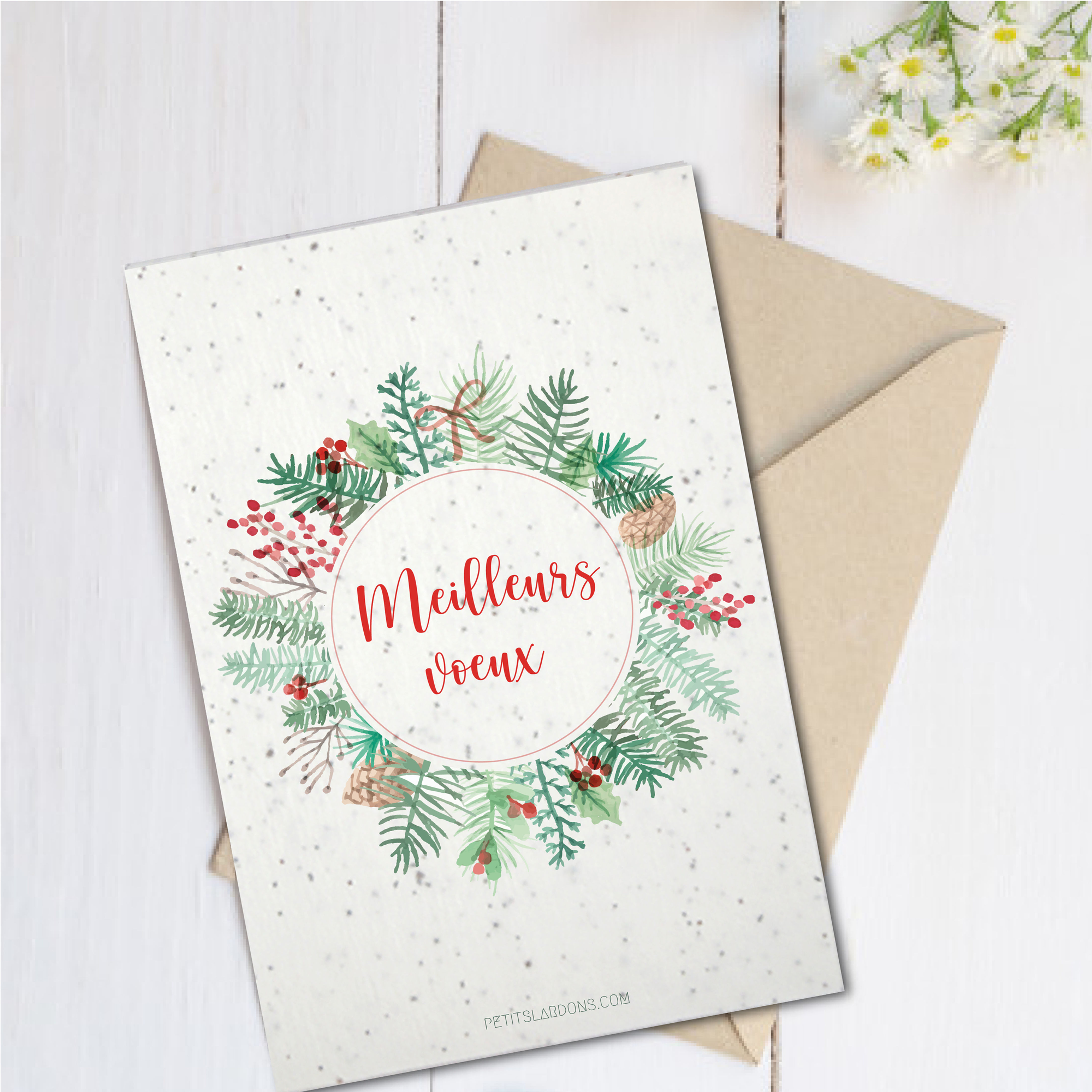 Carte de vœux à planter ·couronne·