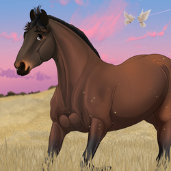 Portrait offert pour une amie ayant perdu sa jument.