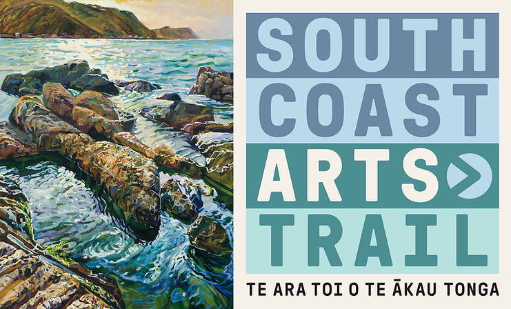 South Coast Arts Trail Art Banner Tidal Rock Pools Island Bay - oil on linen © Michael McCormack