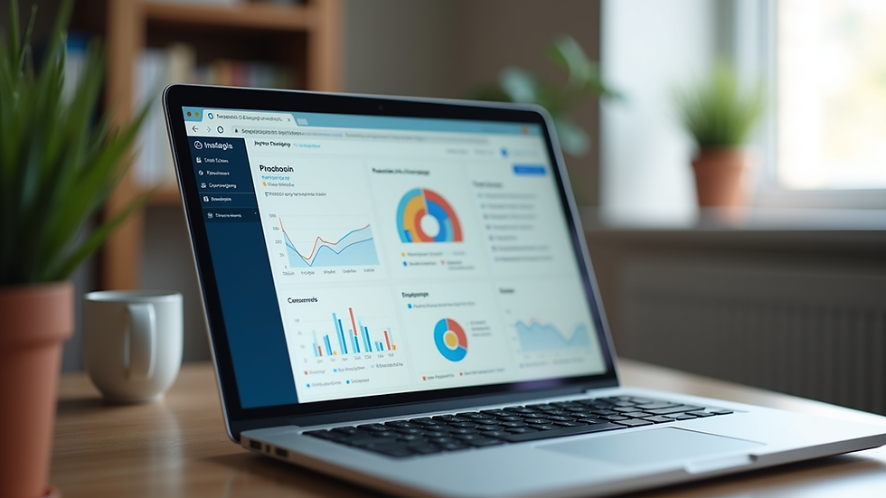Eye-level view of a laptop displaying a website analytics dashboard
