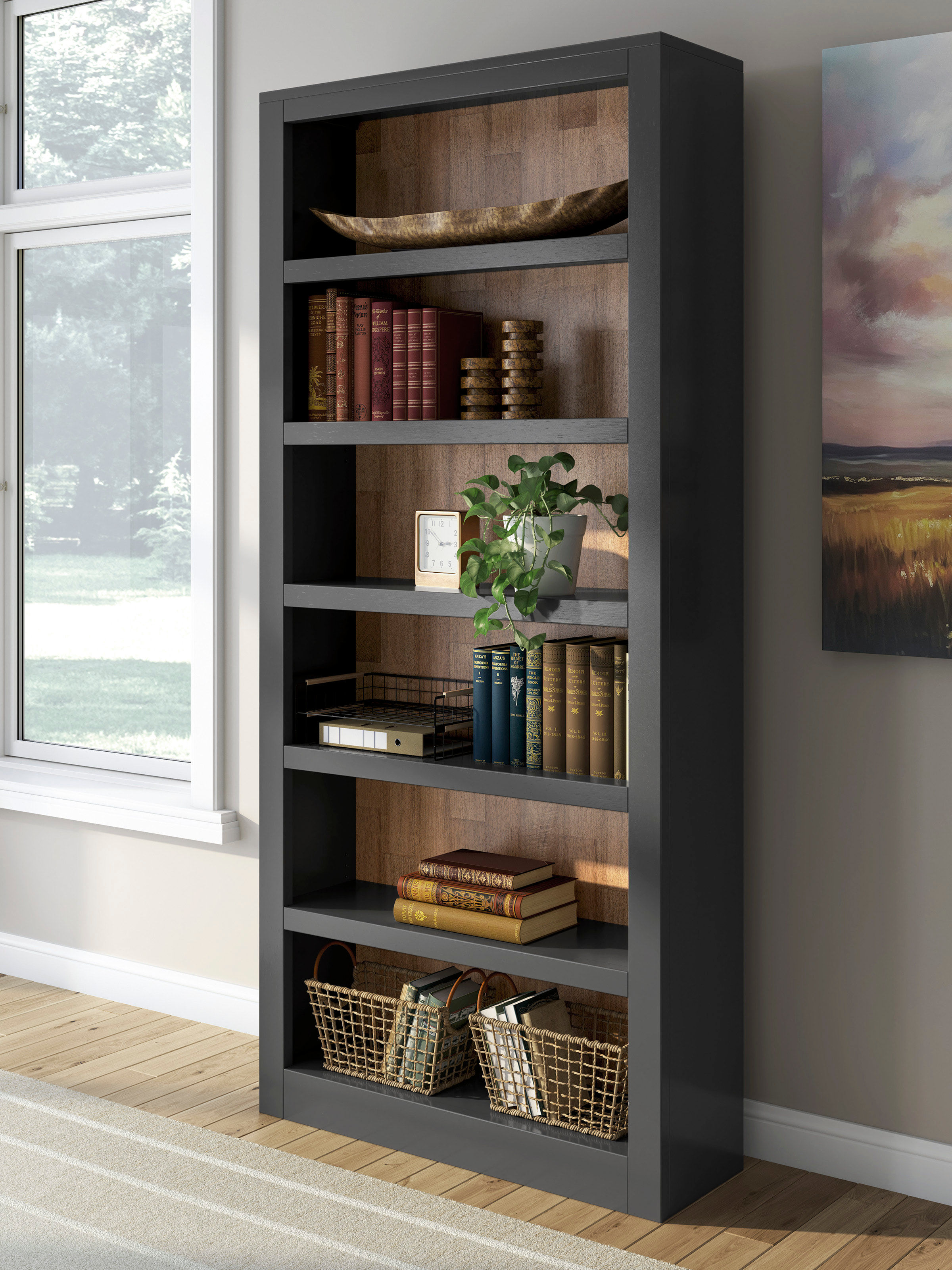 Ashley H664-70 Brown/Black Bookcase