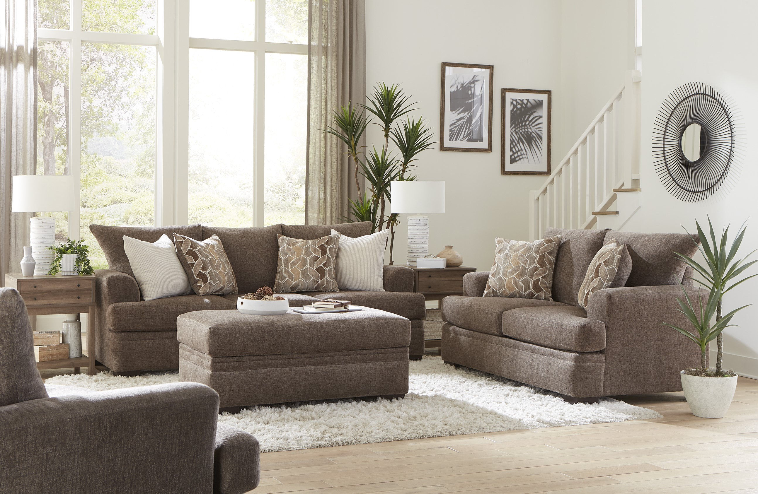 3650 Mocha/Nutmeg Sofa & Loveseat