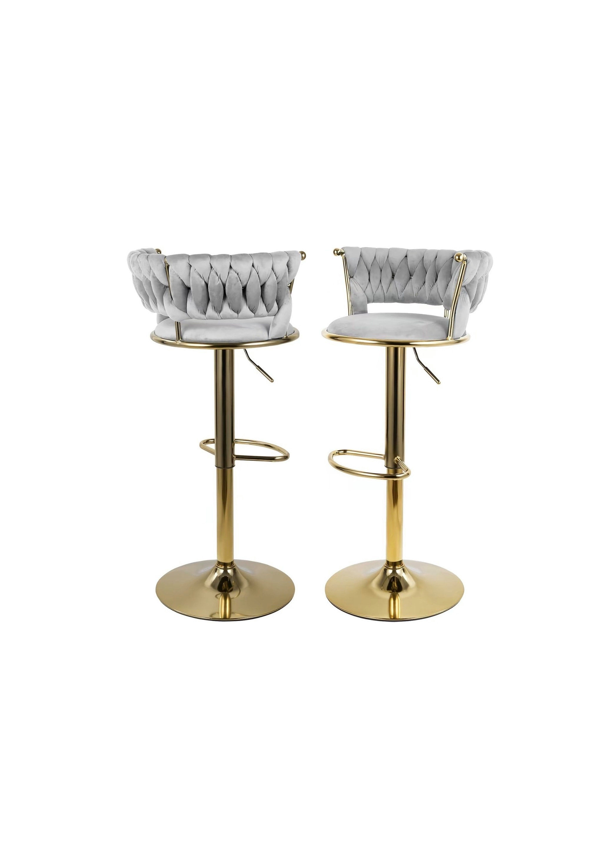 1139 Gray Velvet Swivel Counter Barstools