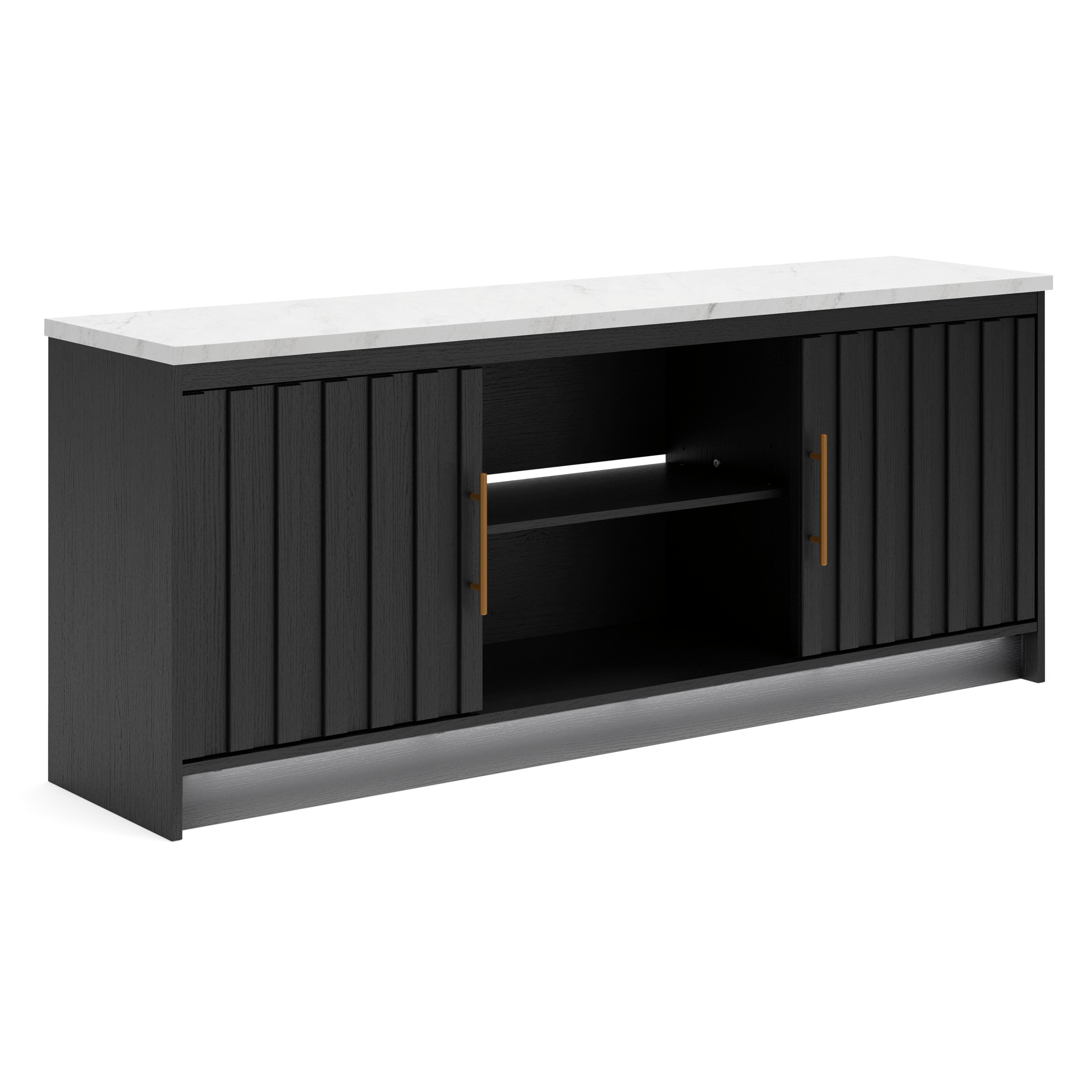 W2616-468 63" Black/White TV Stand