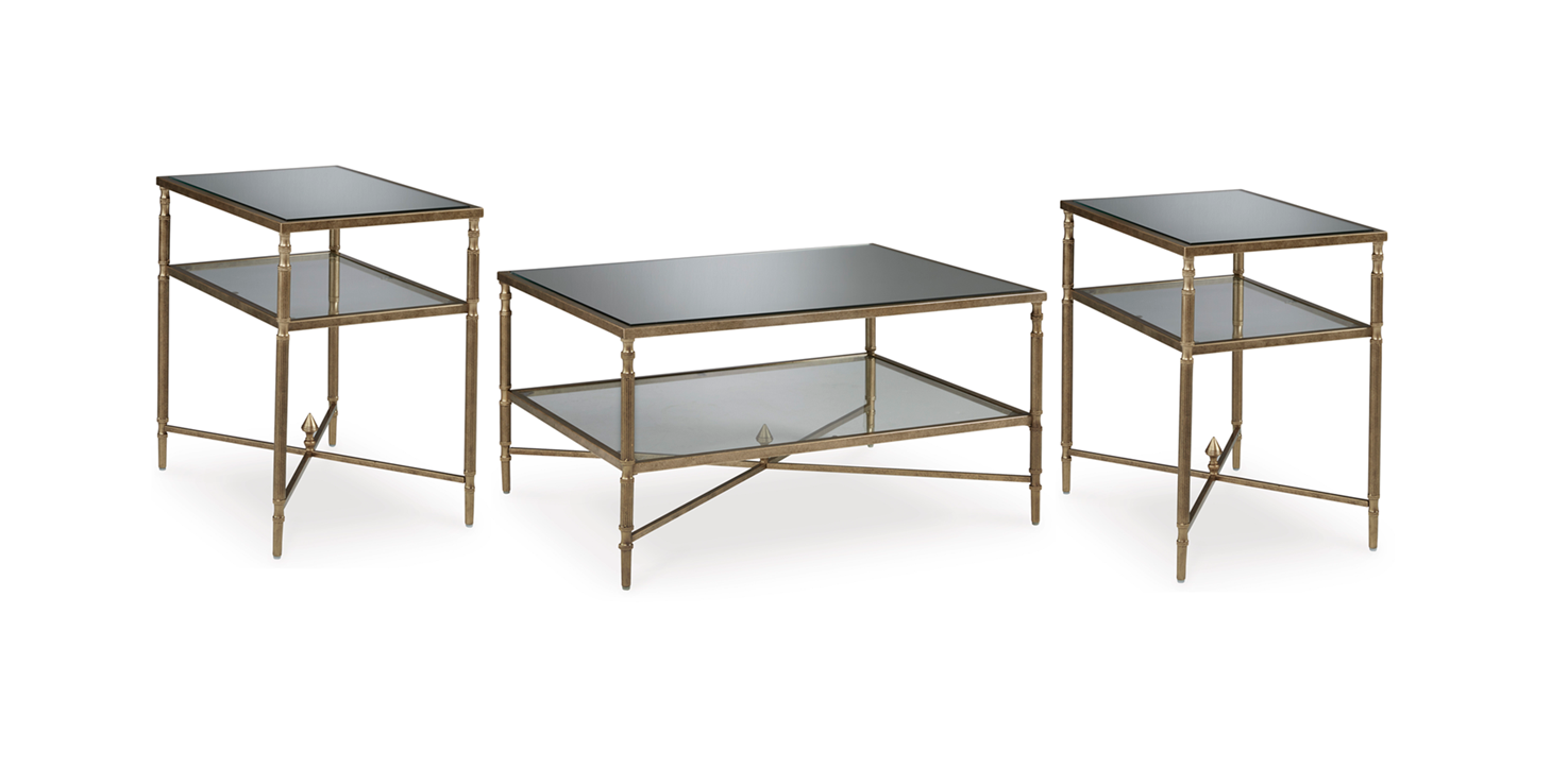 Ashley T440 Aged Gold Occasional Table Set