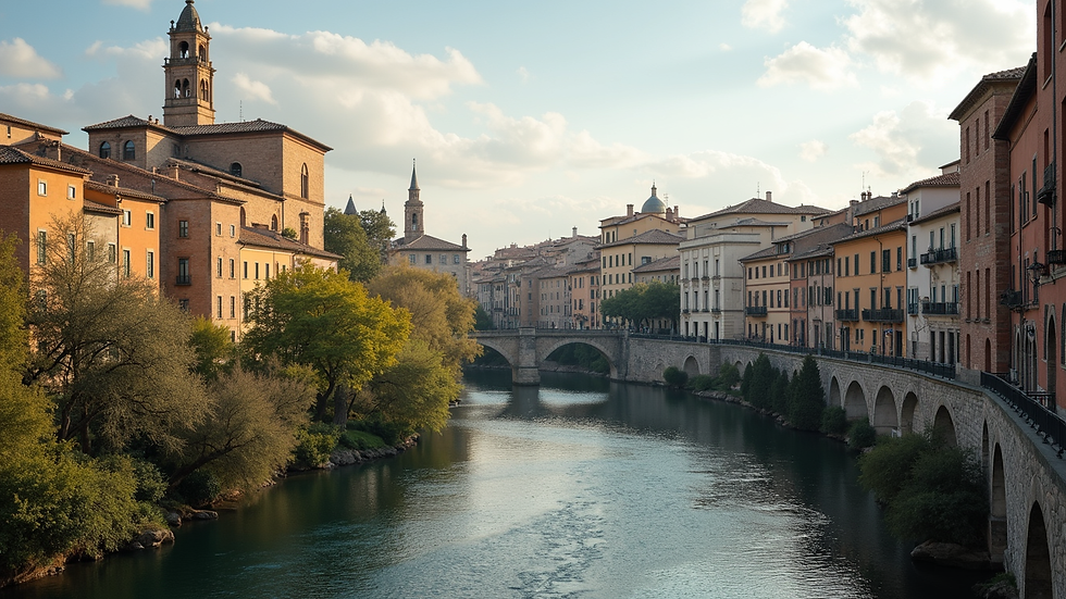 Vista aèria de Girona amb el riu Onyar i edificis històrics