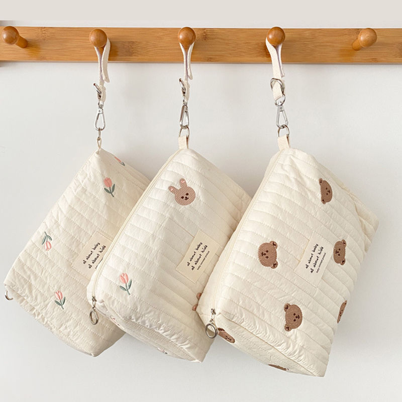 Thumbnail: Mommy Bag Print Embroidery Mommy Bag Zipper Newborn Baby Diaper Bag Nappy Pouch 