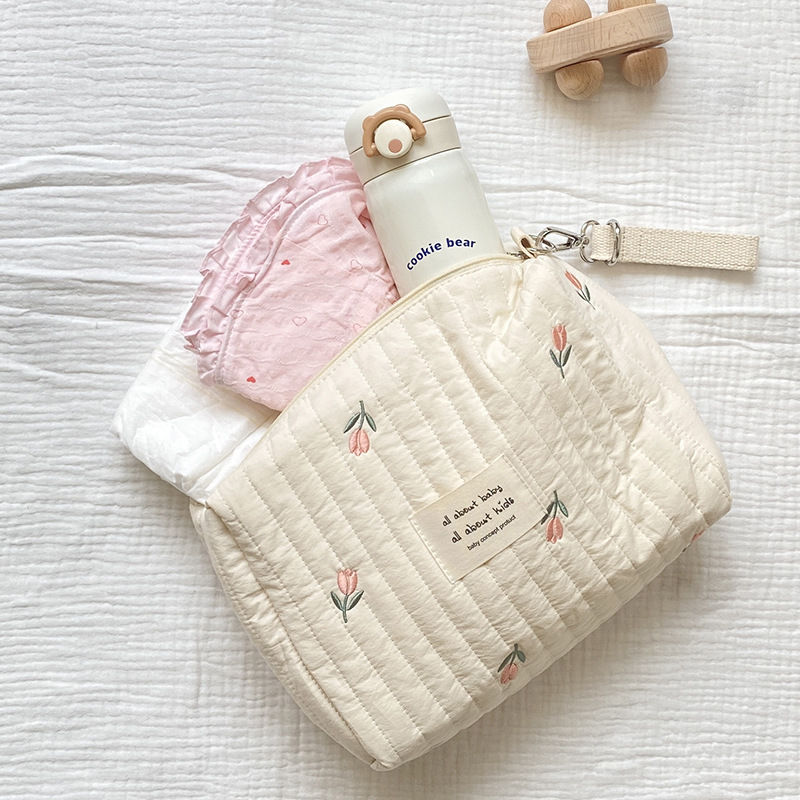 Thumbnail: Mommy Bag Print Embroidery Mommy Bag Zipper Newborn Baby Diaper Bag Nappy Pouch 