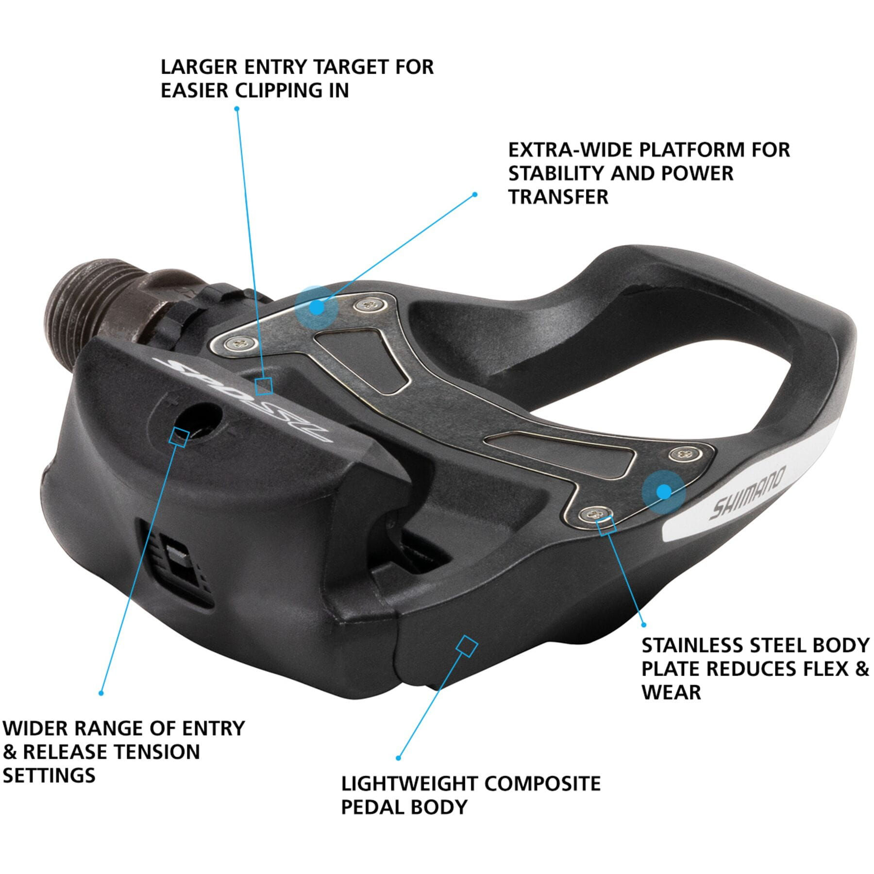 Shimano PDR550 SPD SL Road Pedals Resin Composite
