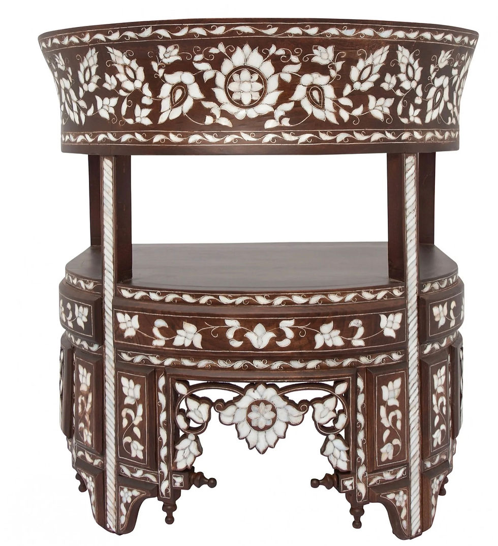 Thumbnail: Beechwood with Mother-of-Pearl & Silver Wire Inlay Chair