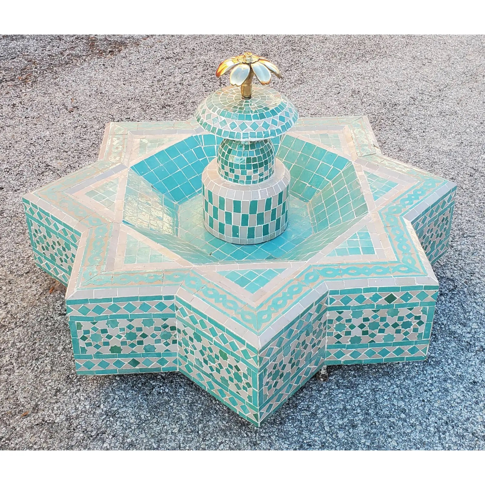 Moroccan Hexagonal Mosaic Fountain