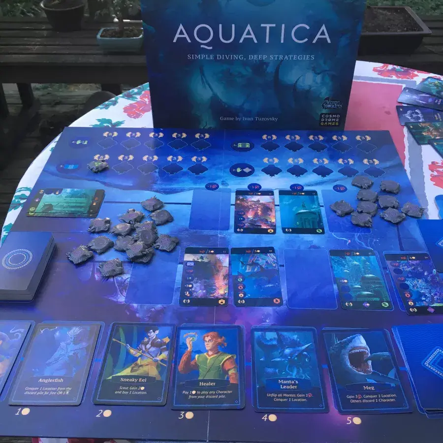 Aquatica strategy board game setup for 2–4 players