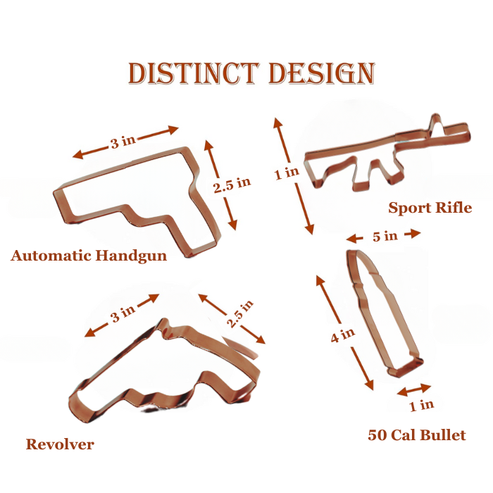 Thumbnail: Set of (4) Tactical Firearm Cookie Cutters - Caliber Gourmet