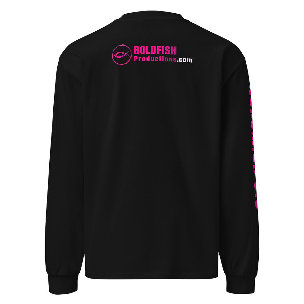 Thumbnail: Premium Heavyweight Long Sleeve Shirt (Front, Back, & Sleeve Print)