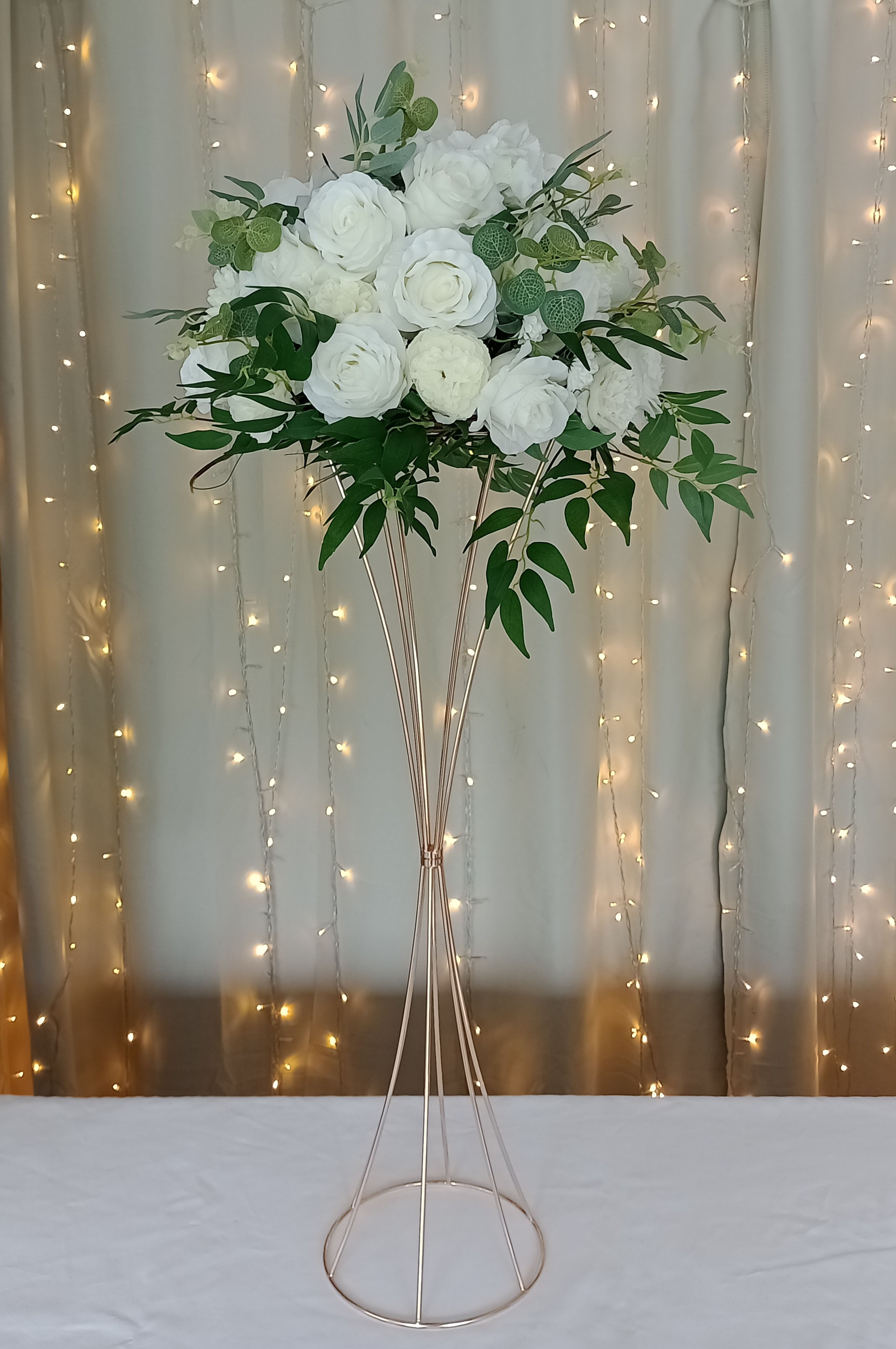 White Rose Trumpet Centrepiece