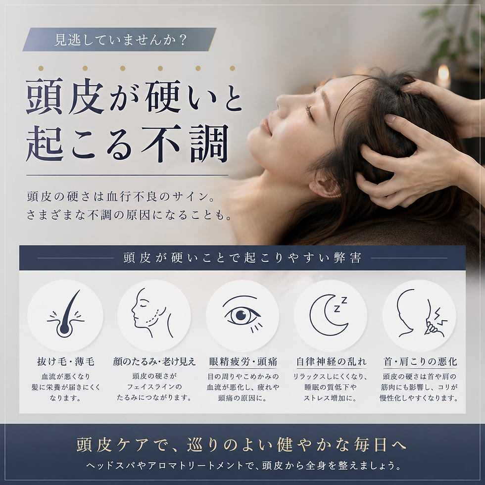 頭皮が硬いと起こる不調とは?血行改善で変わる体調