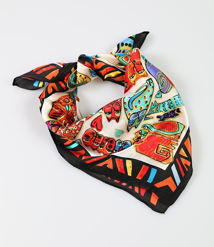Foulard Soie Motif Chat Chatsandfashion Foulard Soie Motif Chat Chatsandfashion