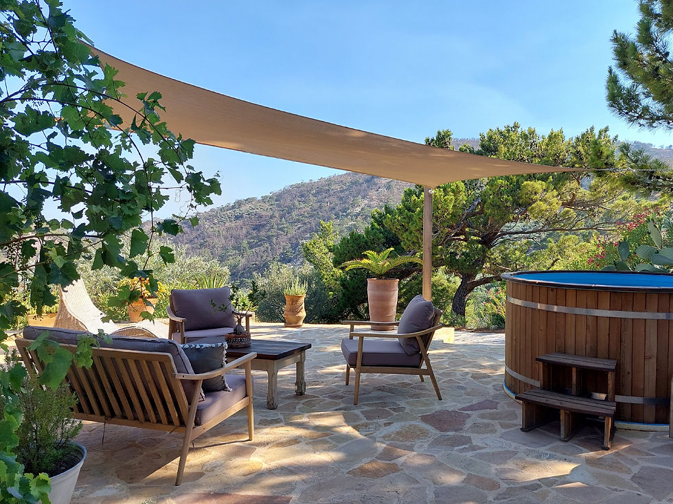 Stone House with mountain views