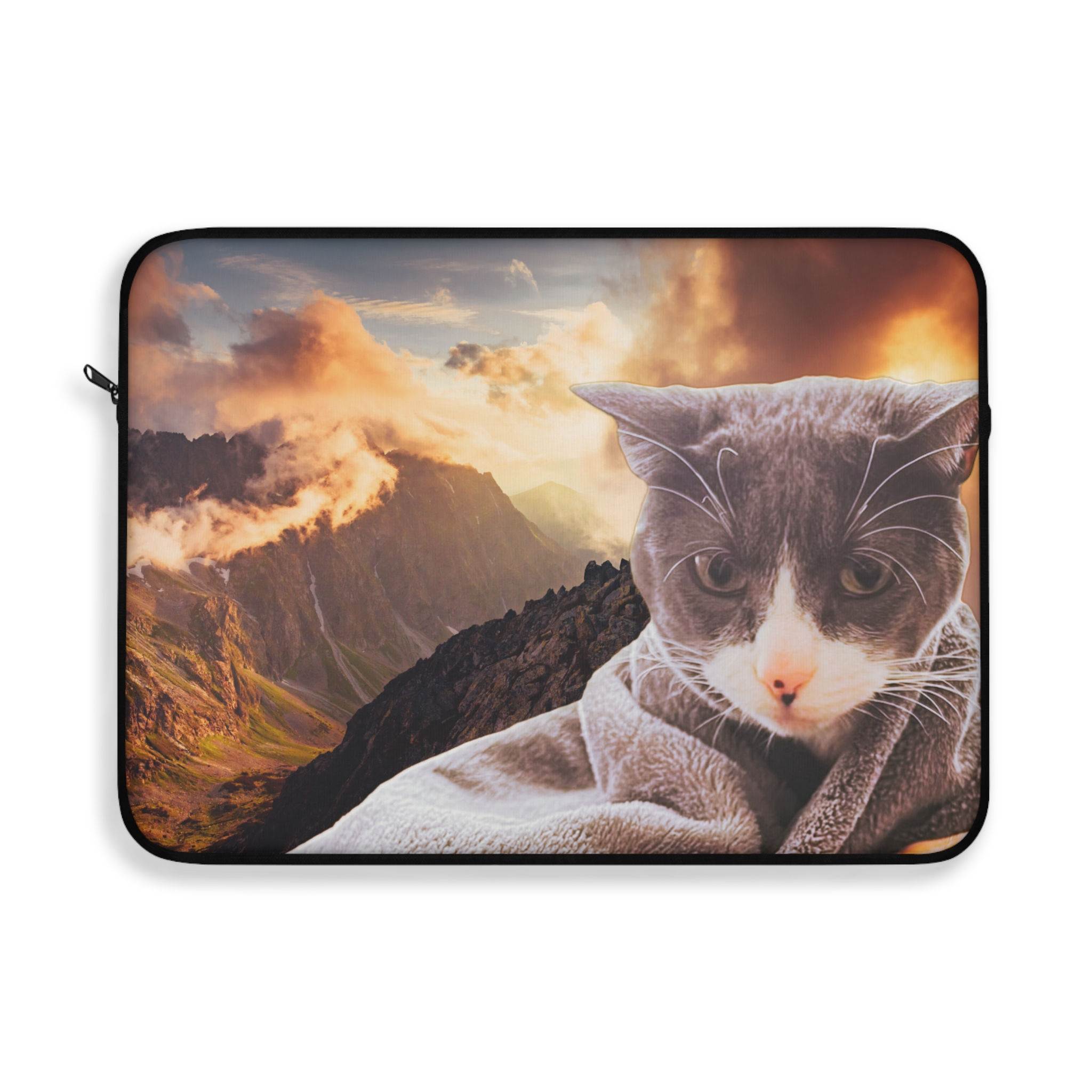 Laptop Sleeve | Majestic Mountains with Kitty | for 15" device