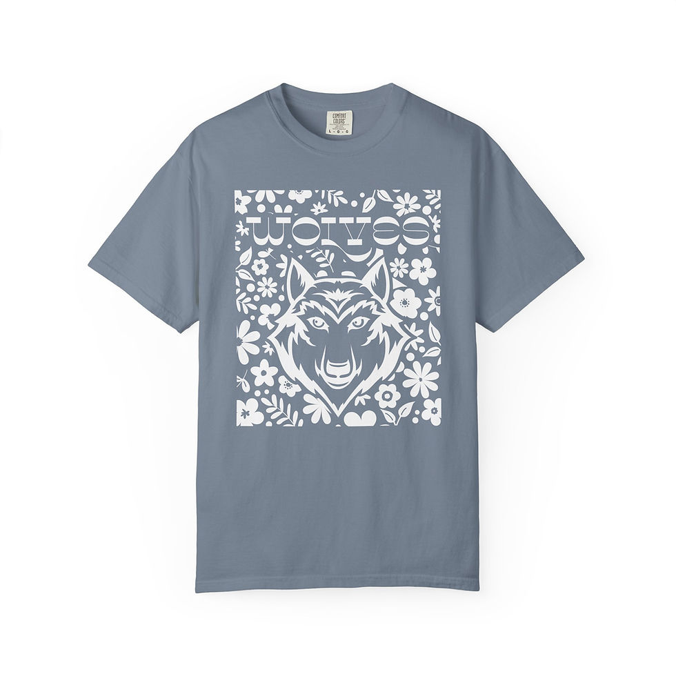 Thumbnail: Bamford Wolves White Floral | T-shirt | Comfort Colors
