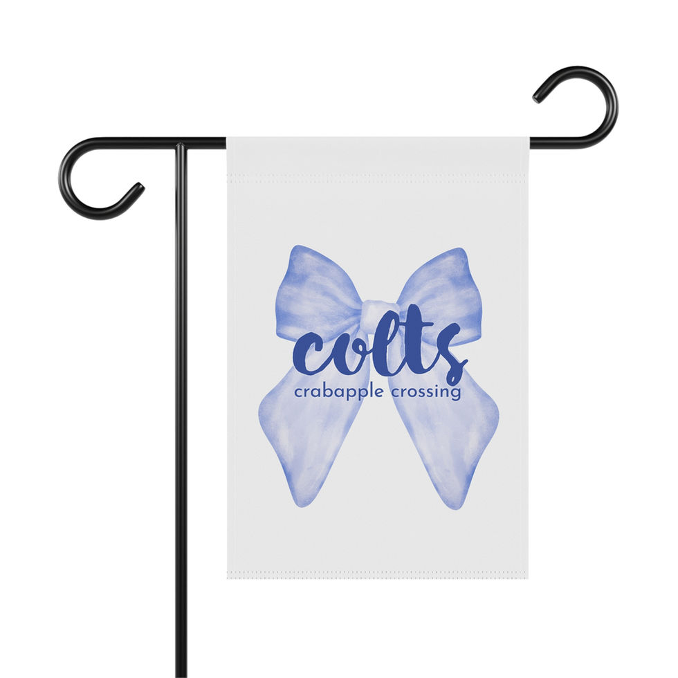 Blue Colts crabapple coquette bow garden flag Georgia