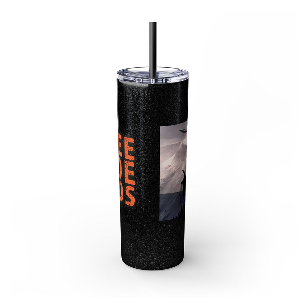 Thumbnail: Free Ride Taos | Skinny Tumbler with Straw | 20oz | Glitter Black