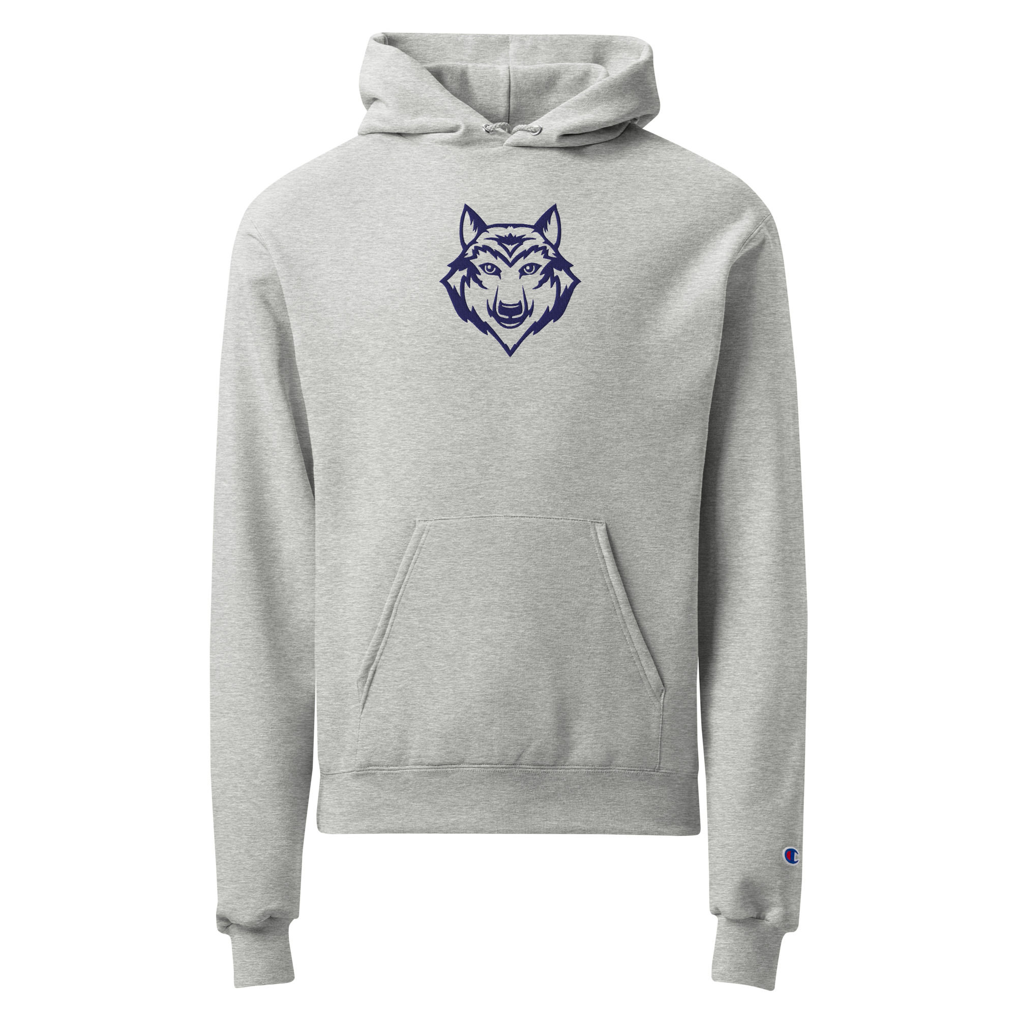Bamford Adult | Embroidered Navy Wolf | Champion Hoodie